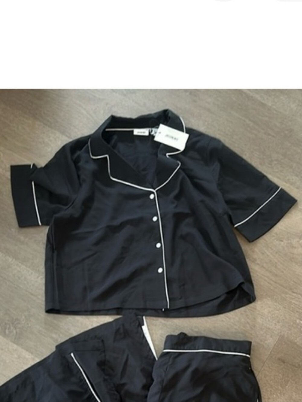 Jason Wu Black Pajama Top with White Piping